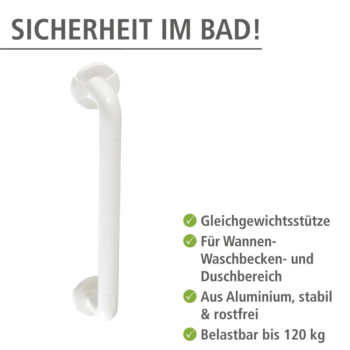Wenko 17932100 Barra de seguridad 43 cm, Blanco