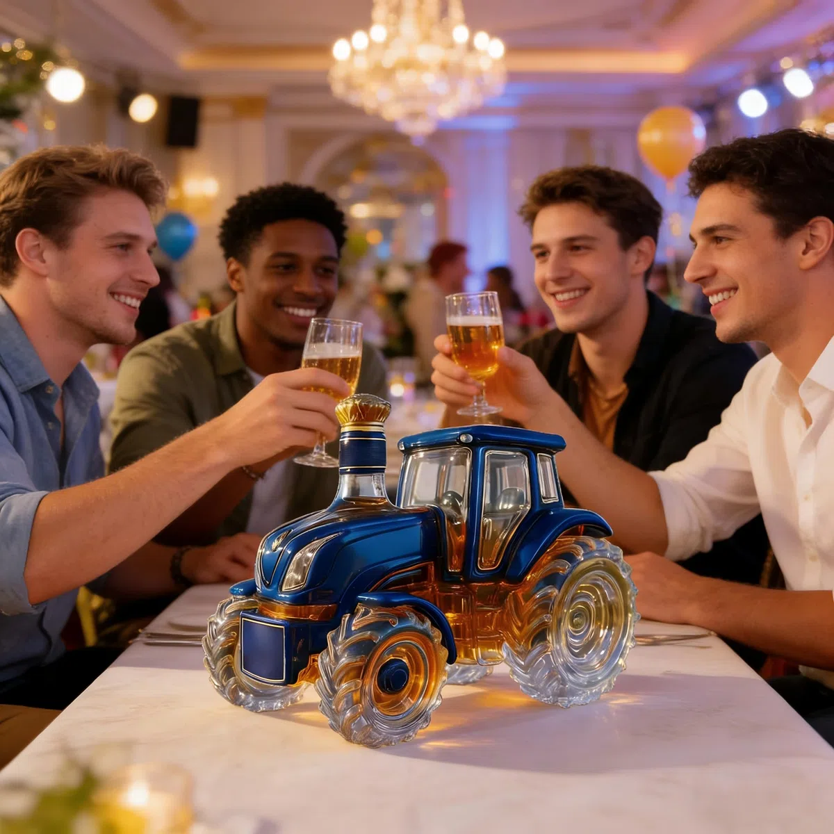 Decanter per whisky a forma di auto, bottiglia da trattore da 300 ml, dispenser di vino creativo a prova di perdite, statua d'arte
