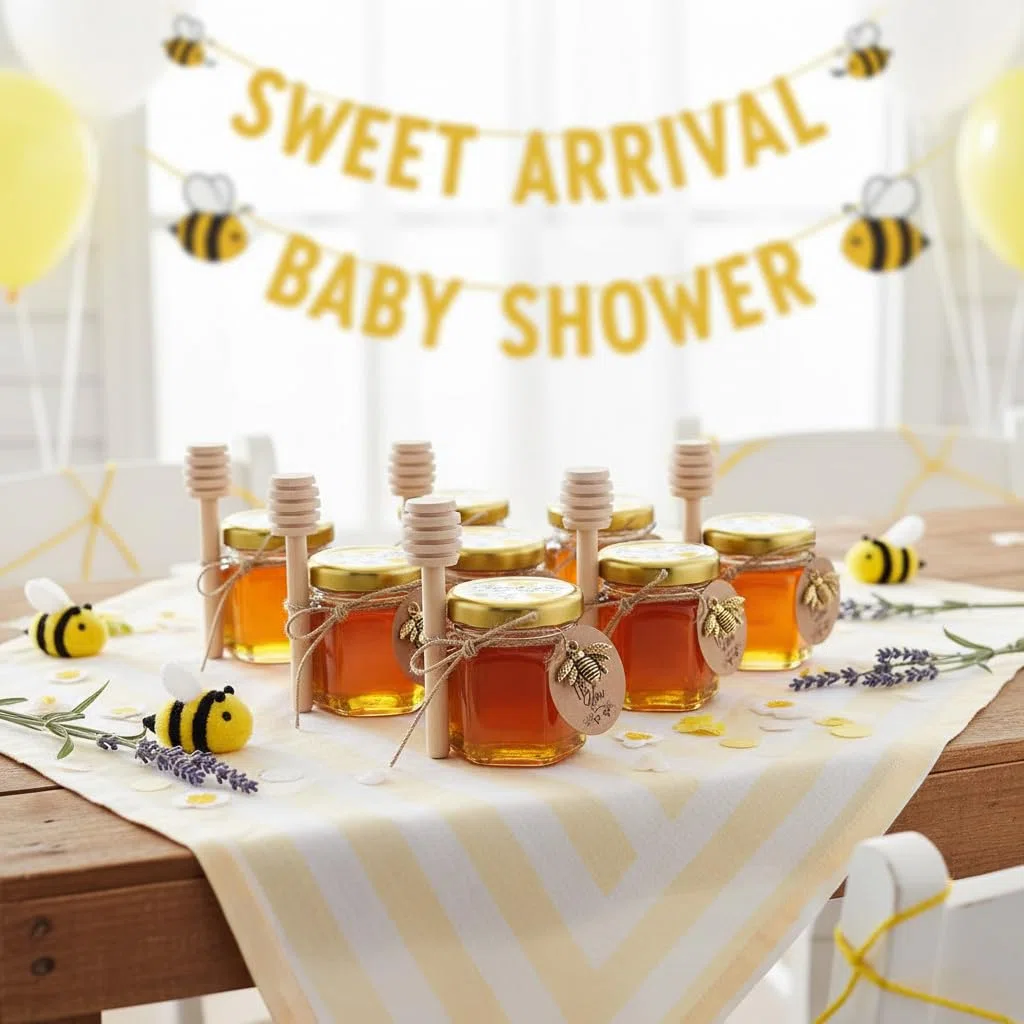 Vasetti Miele, Piccoli Barattoli Bomboniere Ber la Comunione, Contenitori per miele Bomboniere, Barattolini Miele Sacchetti Organza per Natale Battesimo, 20 Pezzi 45ml