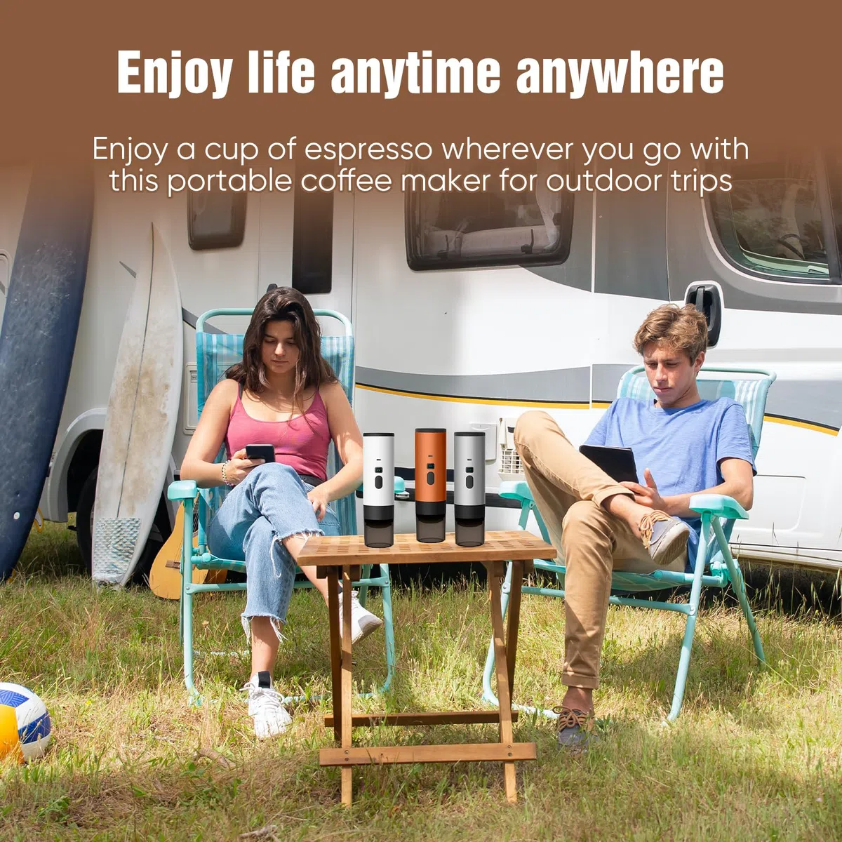 3 In 1 Macchina da Caffè Portatile, Macchina da Caffè Portatile, Grandi/Piccole Capsule/Caffè in Polvere, Riscaldamento Rapido 8-10min, Ricaricabile 12V, Per Casa, Ufficio, Campeggio, Viaggio