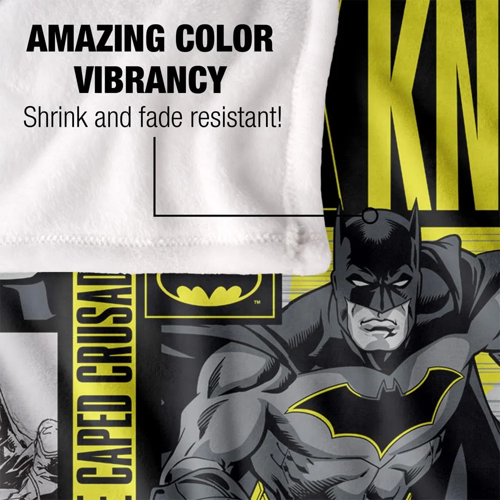 LOGOVISION Batman Dark Knight Panels Coperta super morbida al tatto setoso – 152 x 127 cm