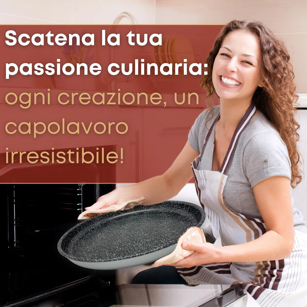 NAMAI - Set 3 Teglie Per Pizza, 32CM Diametro, Alluminio Antiaderente, Adatte In Lavastoviglie, Effetto Pietra, Teglia Forno, Made In Italy (SET TEGLIE PIZZA, SET 3 TEGLIE)