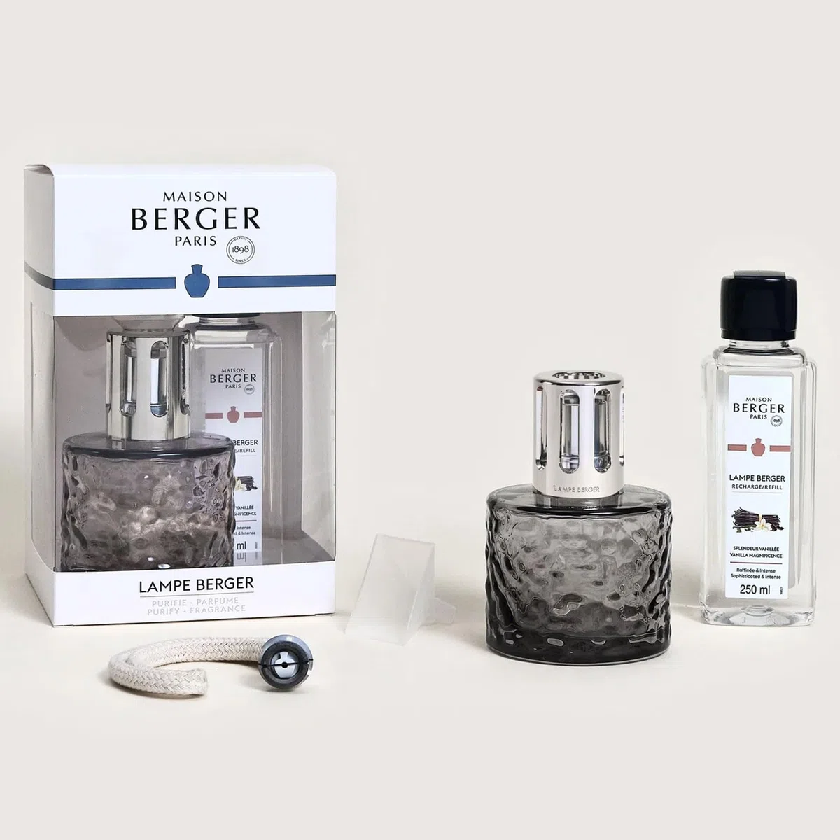 Lampe Berger Lampada Catalitica Cofanetto Mirage Noir con Flacone 250ml Splendeur Vanillée