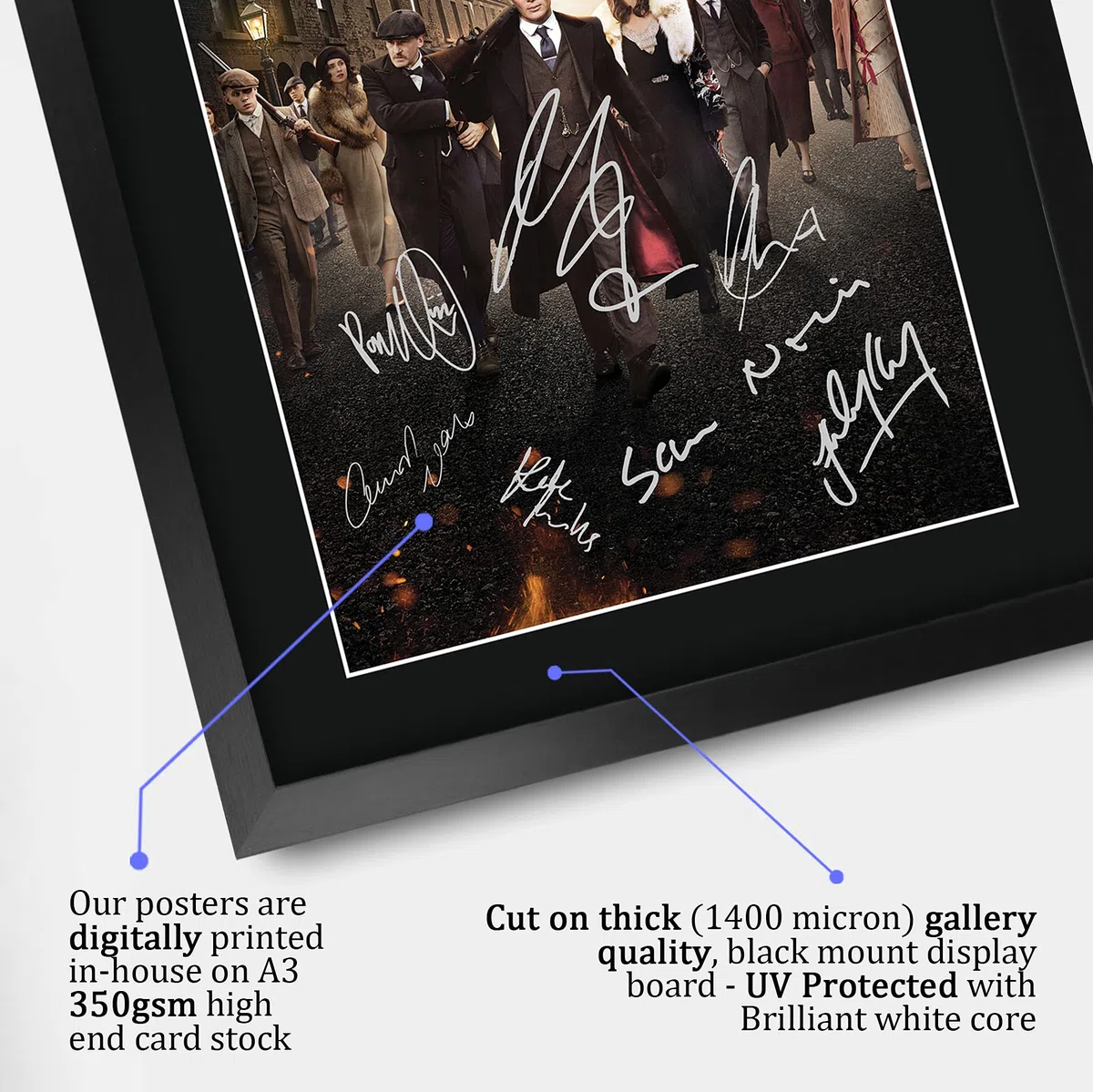 HWC Trading Peaky Blinders A3 Incorniciato Firmato Regalo Visualizzazione Delle Foto Print Immagine Autografo Stampato Per Tv Show Fan