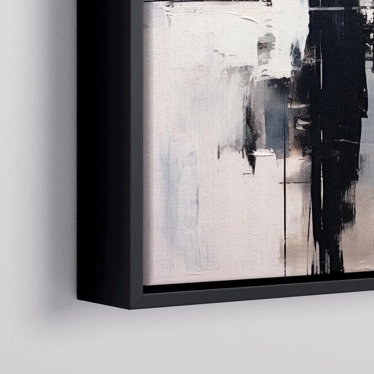Cornice per tele di 40x50cm (nero) - Adatto per tele fino a 2,5cm di spessore - Montato e pronto all'uso - cornice in legno per quadro con spazio galleggiante di 0,5 cm