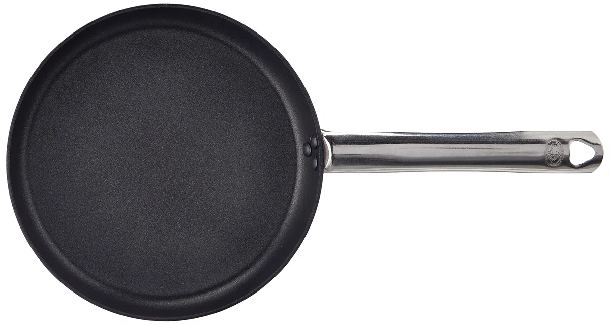 Pentole Agnelli Crespelle Padella per Crépes, in Alluminio, con Manico Tubolare in Acciaio Inossidabile, Argento