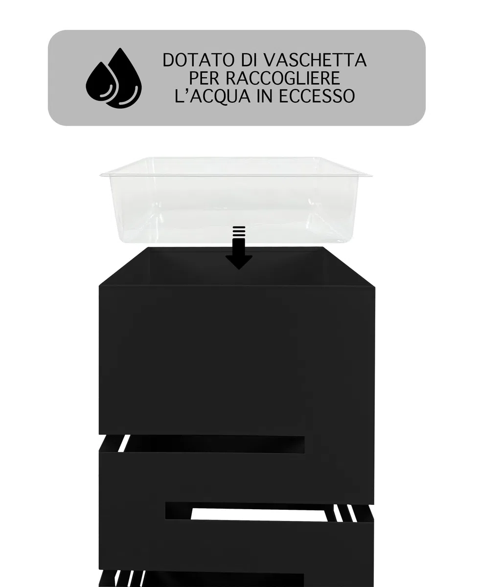 IlGruppone Portaombrelli Interno Esterno Elegante in Metallo Con Ganci Per Ombrellini Design Moderno - Modello 4 Nero
