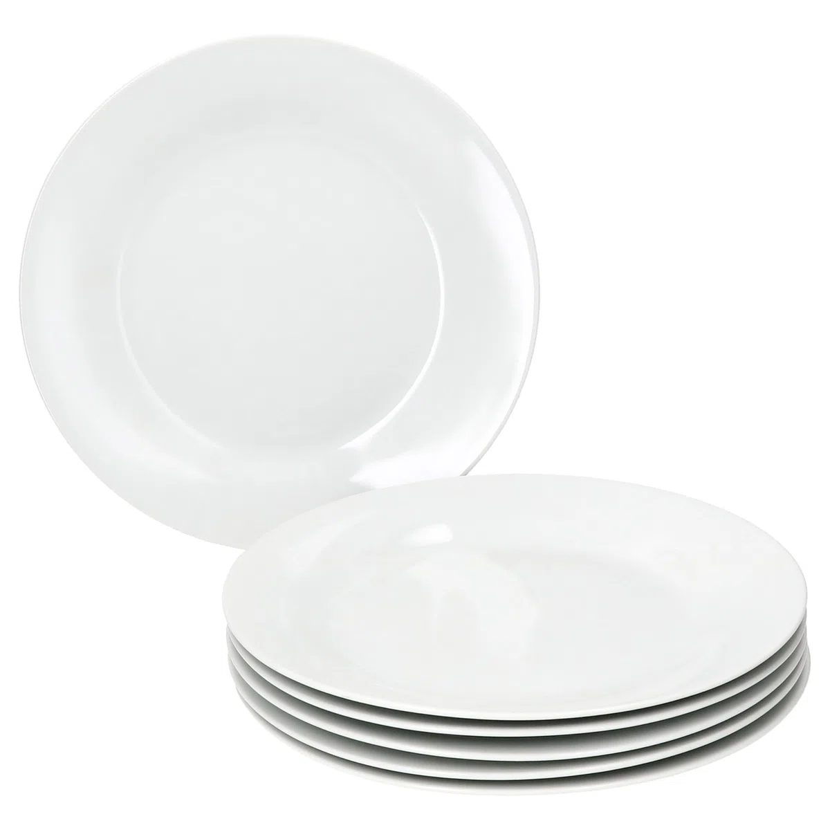 MamboCat Tommy - Set di 6 Piatti Piani, Ø 24 cm, in Porcellana Bianca per 6 Persone, Grandi per Pasti Principali, Grigliate & Co. I per Colazione, Pranzo, Caffè e Pane