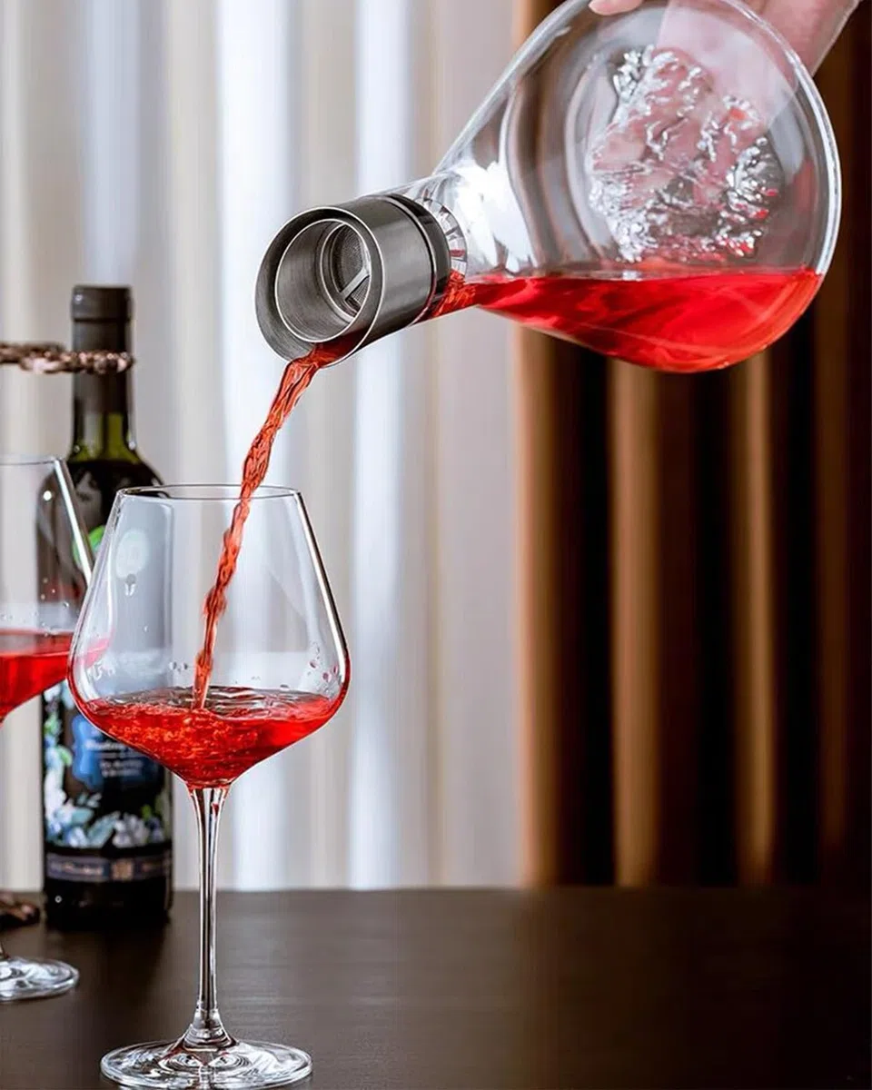 Vino decantatore, Vino rosso caraffa, decantatore con ventilazione incorporata Fondatore, filtro 1200ML