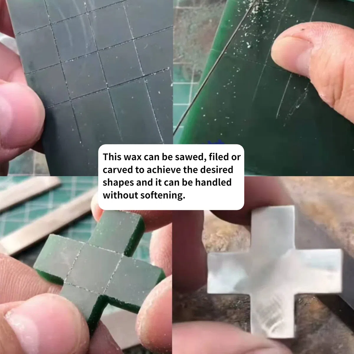 15 pezzi utensili per intaglio in cera verde, spessori 4/6/8/21/23 mm, ideali per creare modelli di anelli e gioielli strumenti professionali per la cera solida