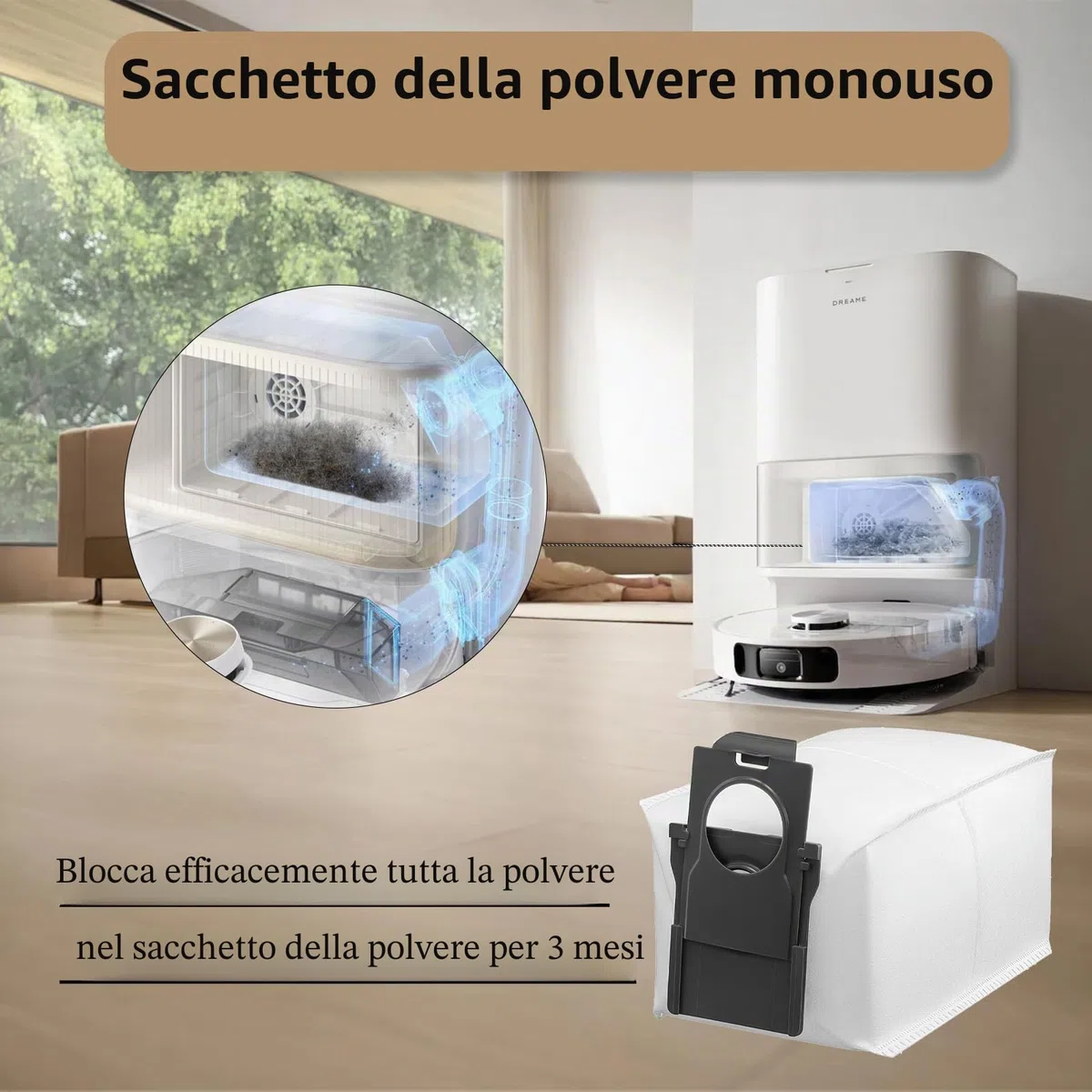 Accessori di Ricambi per Dreame X50 Ultra Complete/ L50 Pro Ultra/ X50 Master/ L40s Pro Ultra, Kit 1 Set Spazzola Principale, 4 Filtri Hepa, 4 Spazzola Laterale, 4 Sacchetti Aspirapolvere, 6 Panni Mop
