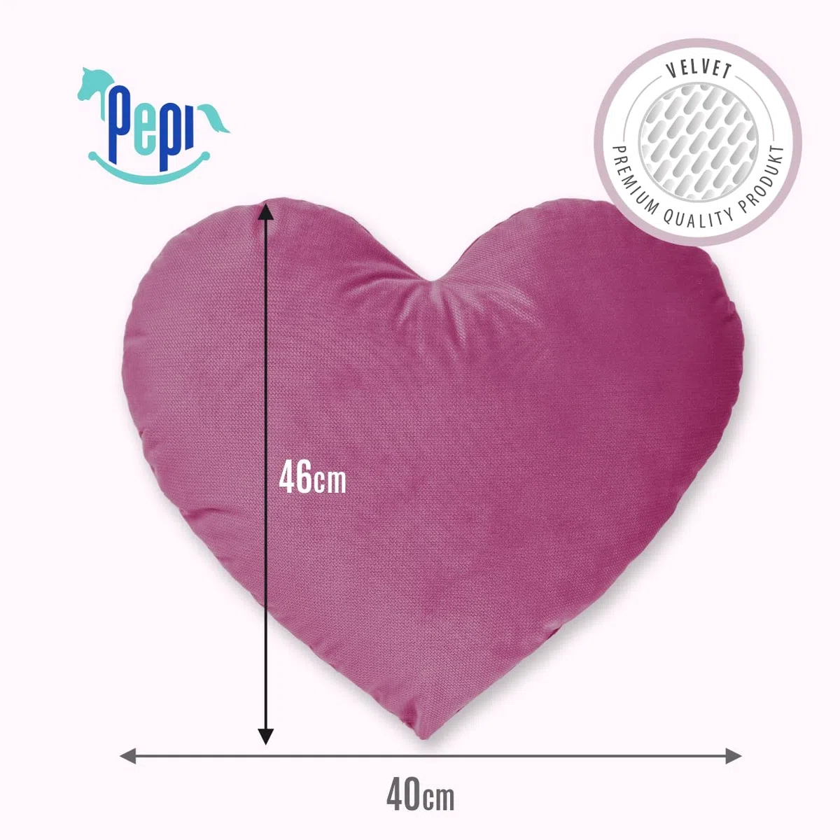 Pepi – Cuscino per bambini – Cuscino a forma di cuore – Cucito a mano – Cuscino per bambini – Cuscino decorativo – Cuscino a forma di cuore