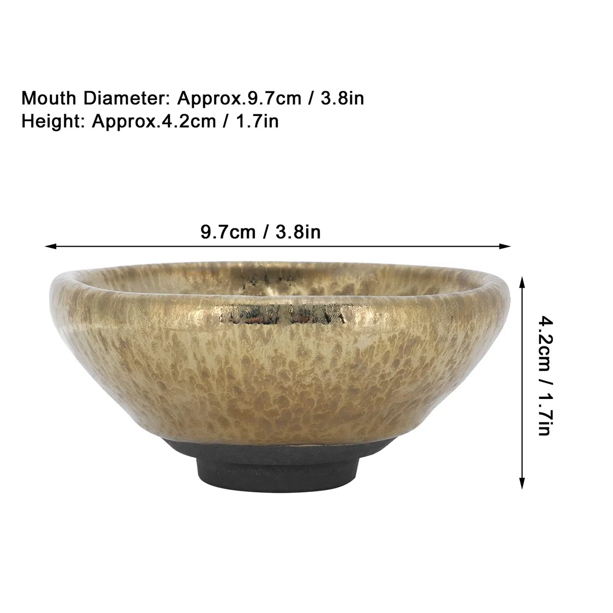Tazza da Tè in Ceramica Cinese Jianzhan, Tenmoku Mini Tazza Fatta a Mano per Cerimonia del Tè Kungfu, Artigianato Tradizionale per Casa, Ufficio e Regali