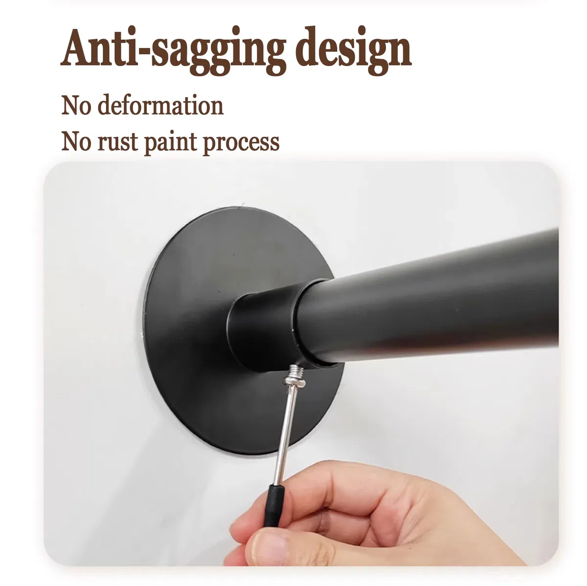 Asta per Tenda da Doccia A Forma di L, 70x70cm Bastone Tenda Doccia Angolare Curva Senza Foratura, Senza Supporto A Soffitto, Adatto per Il Bagno, Nero