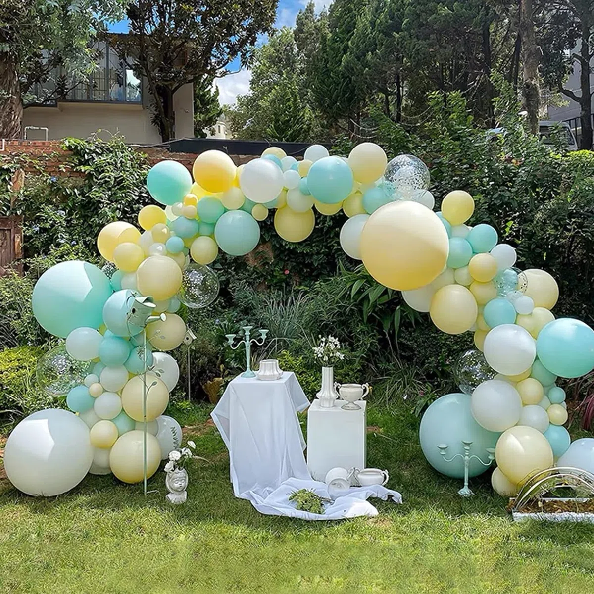 Arco Palloncini Struttura, Kit Arco Semicircolare, Struttura per Palloncini con Base, 2,7m Arco Palloncini per Matrimoni/Compleanni, adatto per feste, Natale