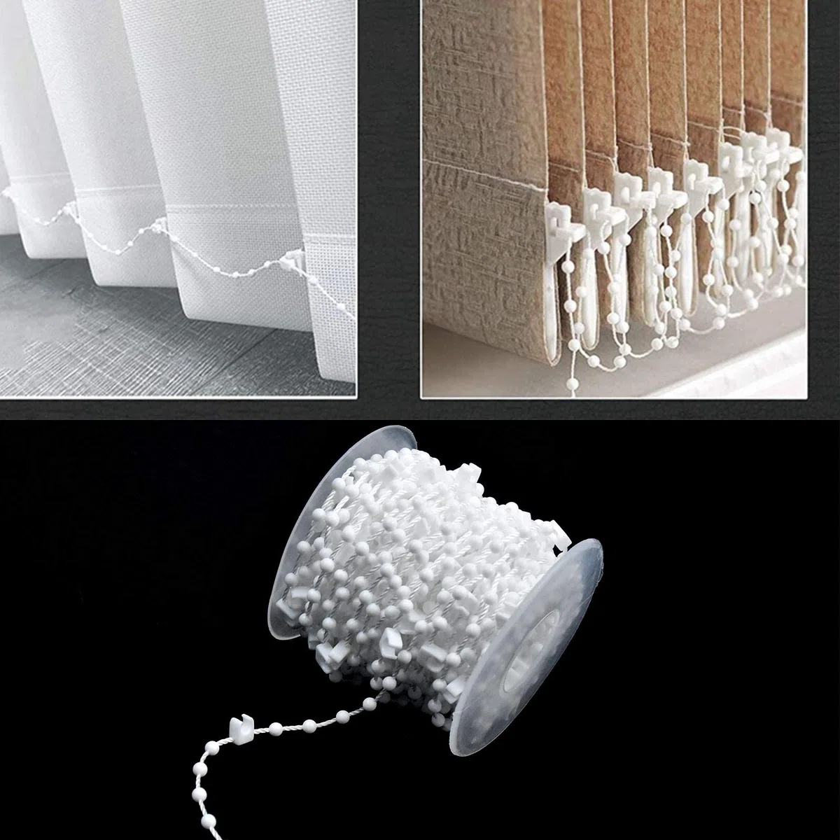 20 Pezzi Pesi di Tende Verticali & 10 m Catena per Tende Verticali, Stecche Doghe Dei Pesi Inferiori, Ricambio Lamelle per Accessori Tende Verticali Ufficio Casa Camera, Bianco (127 mm)