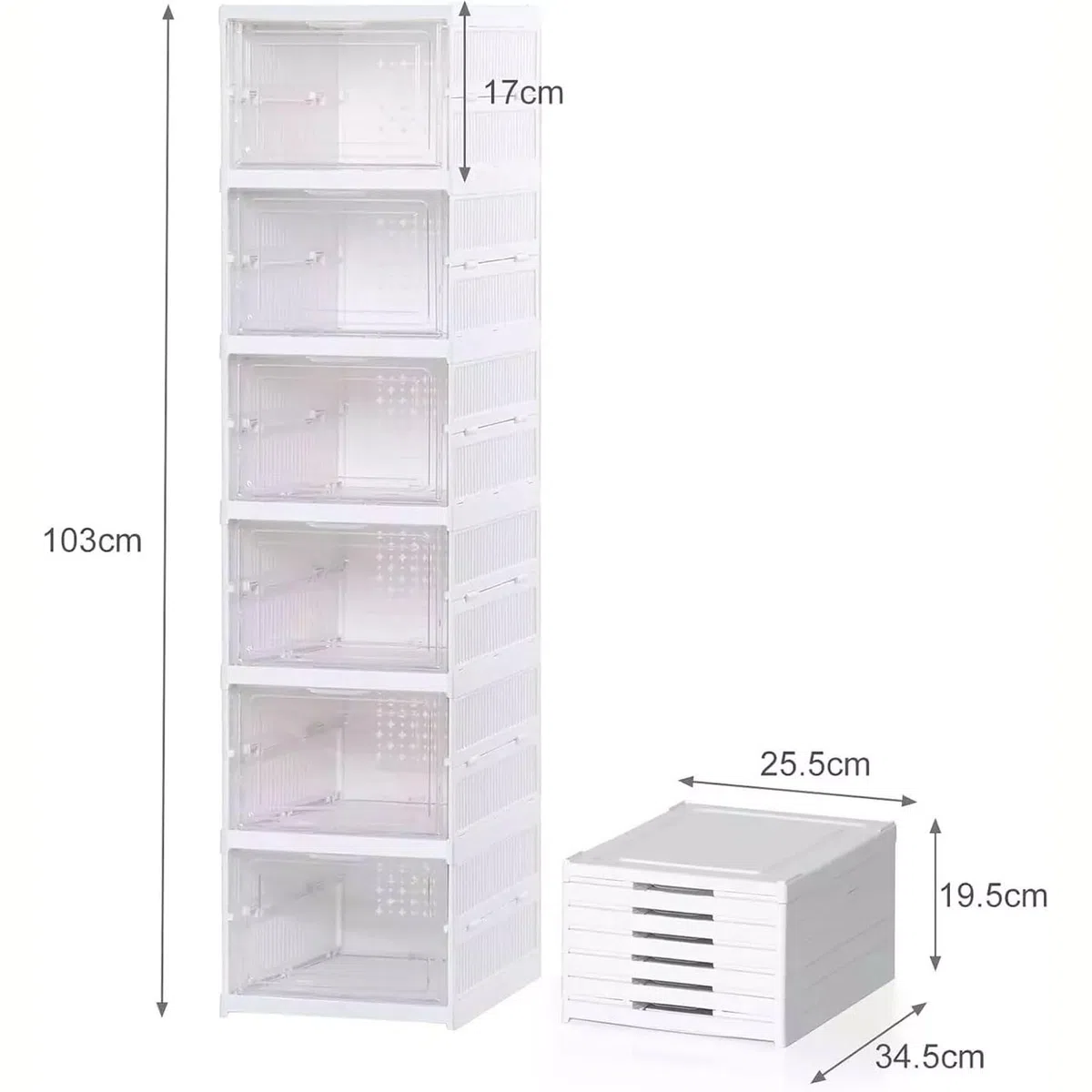 Scarpiera Salvaspazio Slim Pieghevole 6 Ripiani Organizer Portascarpe Compatto Facile da Montare, Armadio Portatile per Scarpe, Ciabatte, Sneaker e Accessori