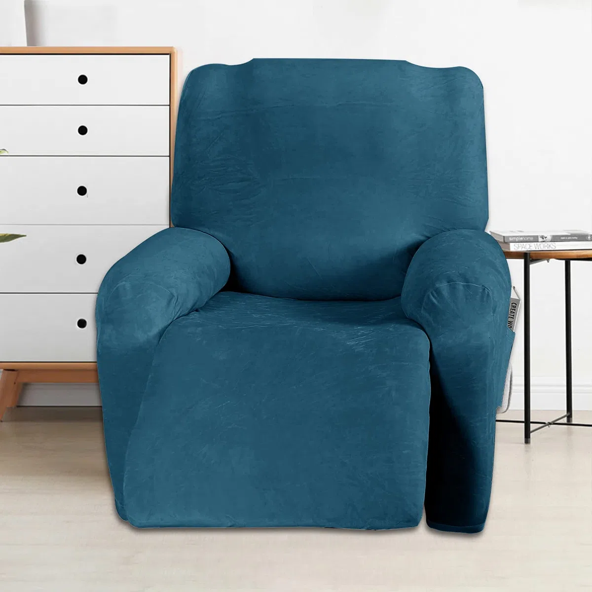 Fodera per poltrona reclinabile Relax 1 pezzo, fodera per poltrona estensibile in velluto, fodera per poltrona da massaggio lavabile a casa, protezione per poltrona reclinabile (1 posto(4 pezzi), blu)