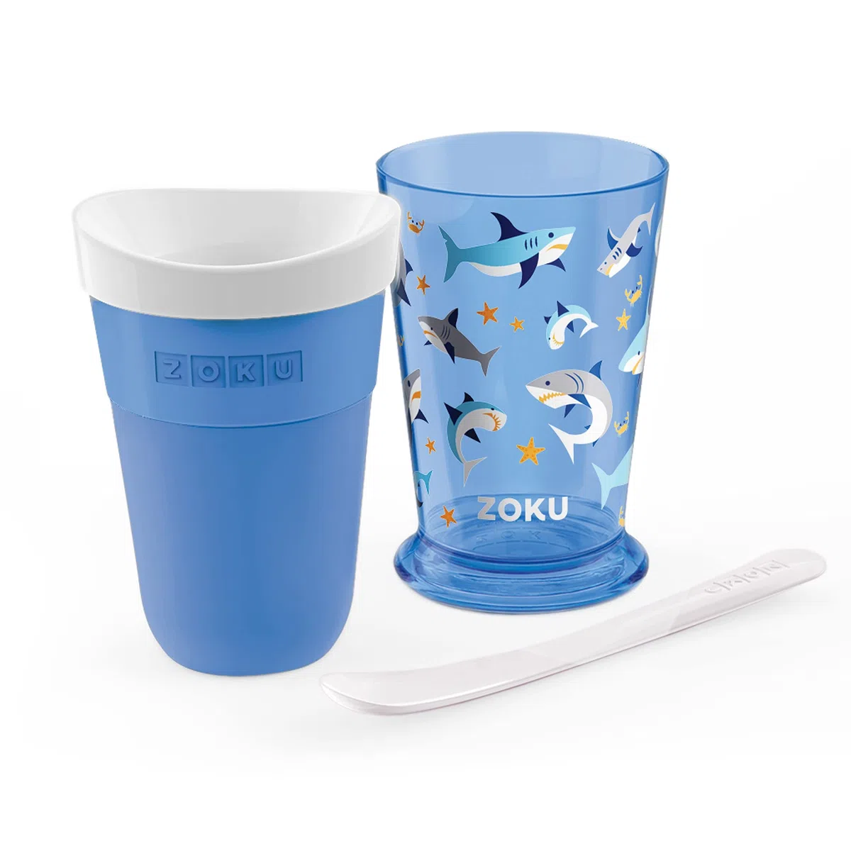 ZOKU Original Slush and Shake Maker, tazza per granite di granite fatte in casa, monodose, frullati di frutta e frappè in pochi minuti, senza BPA, squalo