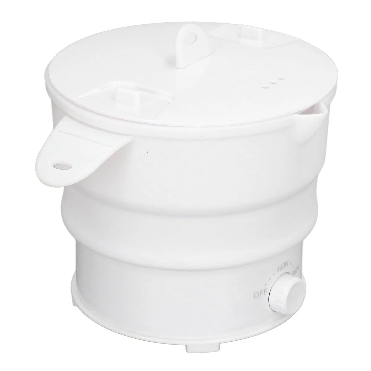 Naroote Fornello Elettrico Pieghevole di Viaggio, Applicazione Elettrica Piegante del Fornello Elettrico Multifunzionale del Silicone del Commestibile 1.2L Ampia con Lo Scaffale del