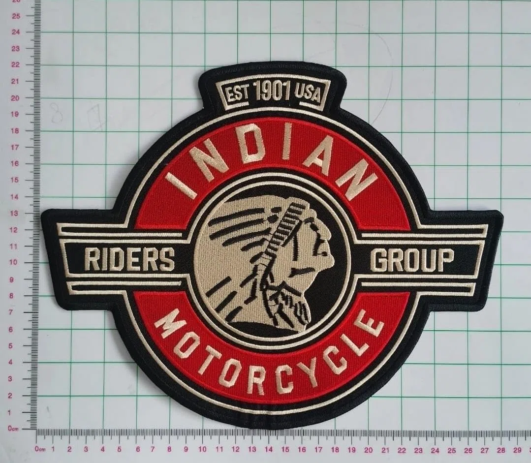 Toppa Indian Motorcycle, Patch Indian Motorcycles, Indian Motorcycles Accessories, Toppa Ricamata, Rossa, 28 x 22cm