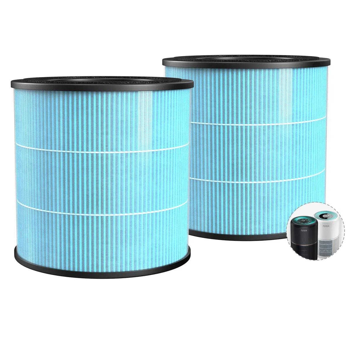 Airtok H13 Filtro di ricambio HEPA, carbone attivo ad alta efficienza, adatto al purificatore d'aria AP0601, rimuove polline, polvere, forfora di animali e altri allergeni