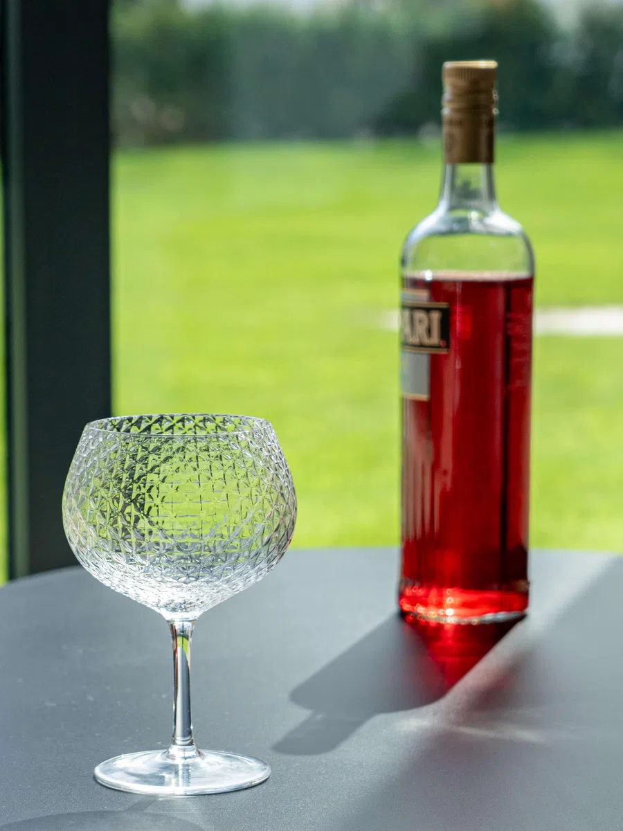 Zafferano Veneziano Mixology Bicchiere per cocktail long drink liquori | 4 pezzi | motivo sfaccettato | soffiato a mano (Balloon (VN01600)