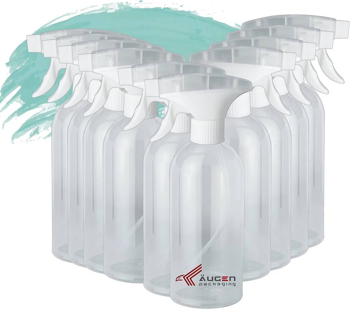 10 flaconi spray da 500 ml | testina spray in plastica bianca | Trigger | vuoto | Spray Bottle