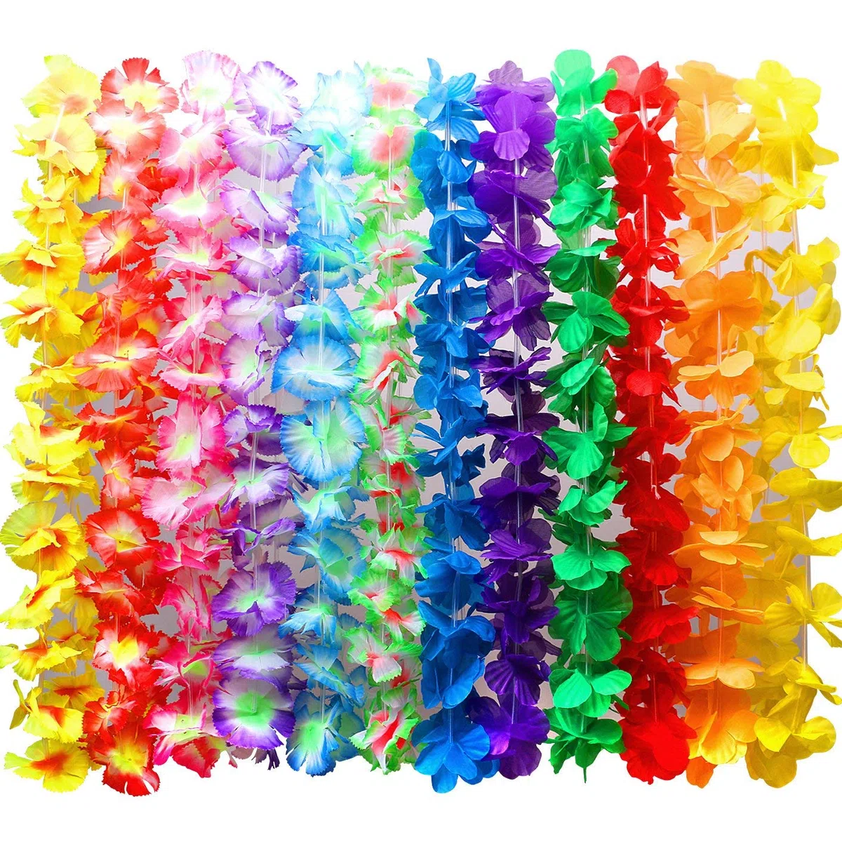 100Pcs Ghirlanda Hawaiana Collana Tropicale Ghirlande Hawaii Hula Multicolori Fiori Ghirlande