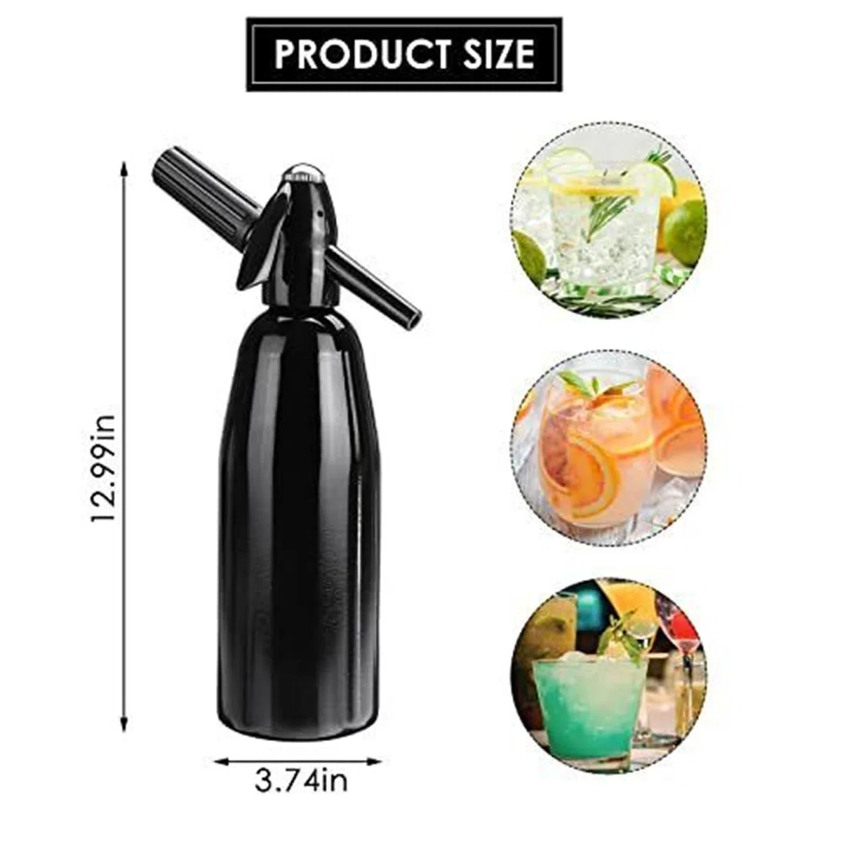 1L Alluminio Soda Sifone Maker Manuale Fatti in Casa Mojito Gin Cocktail Vino Spritzers Riutilizzabile Durevole Bevande FAI DA TE Facile da Usare Pulito Bar Strumento da Cucina