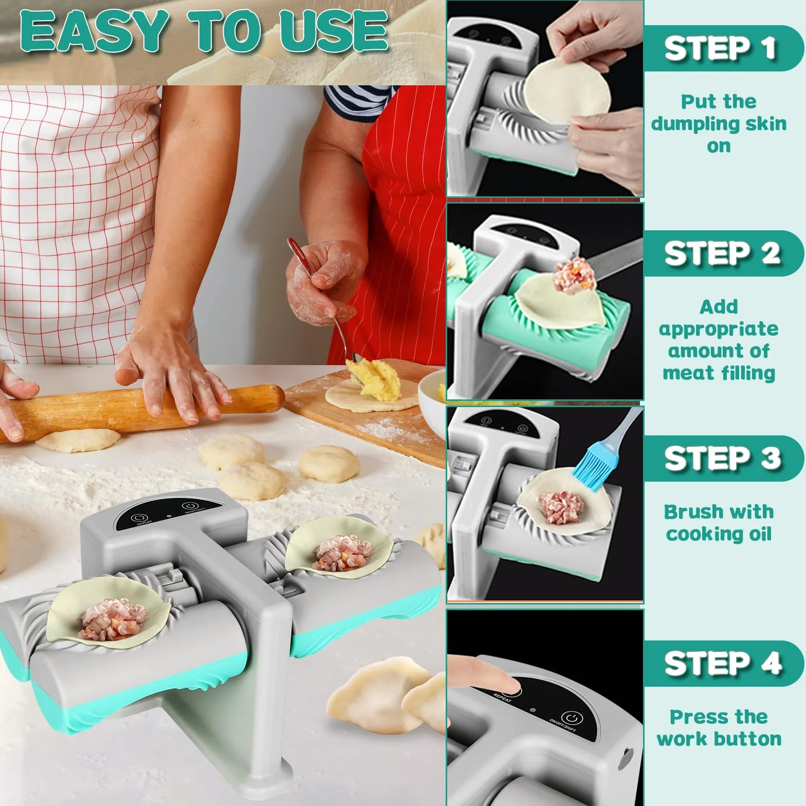 Stampo per Ravioli, Macchina per Ravioli, Automatica Dumpling Maker, Pasticceria per Fare i Gnocchi Panzerotti Pierogi, Macchina Pastamaker(Design a 2 Dimensioni)