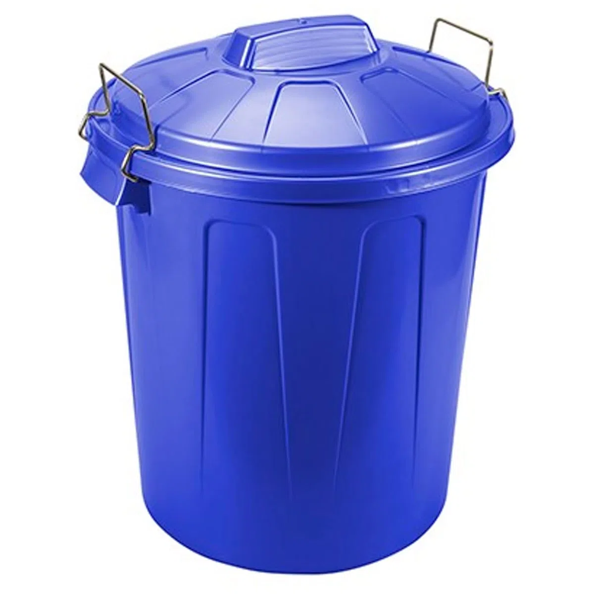 Tradineur - Pattumiera con Maniglie Metalliche e Coperchio, Plastica Resistente, Contenitore per Rifiuti, Pattumiera, Riciclaggio, Industriale, per la Casa, Prodotto in Spagna (Blu, 70 litri)