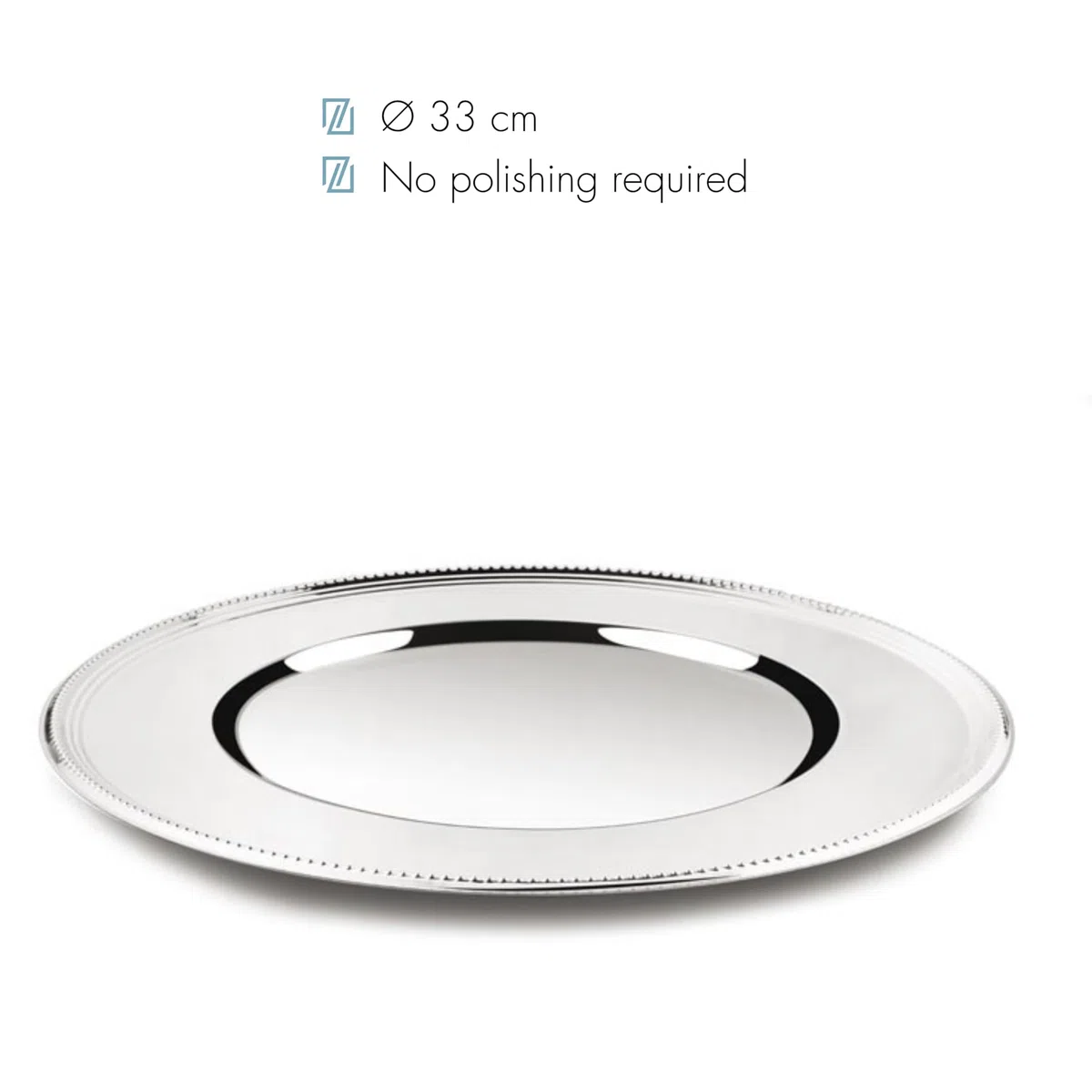 Zilverstad - Sottopiatto Parel 33 cm colore argento