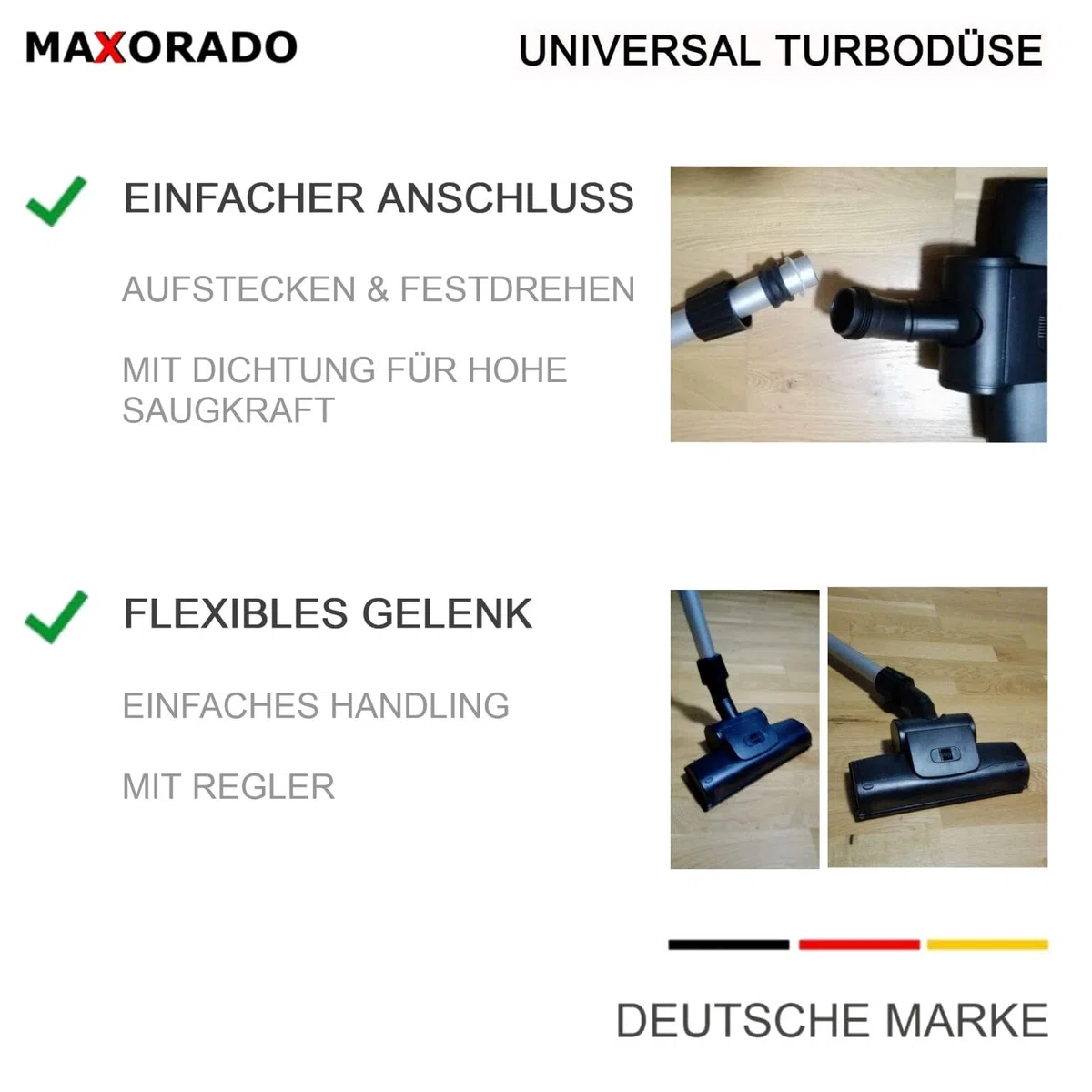 Spazzola turbo per aspirapolvere universale, spazzola turbo per aspirapolvere con rullo rotante I compatibile con Kärcher Bosch Siemens Philips Taski Deuba I spazzola per peli di animali