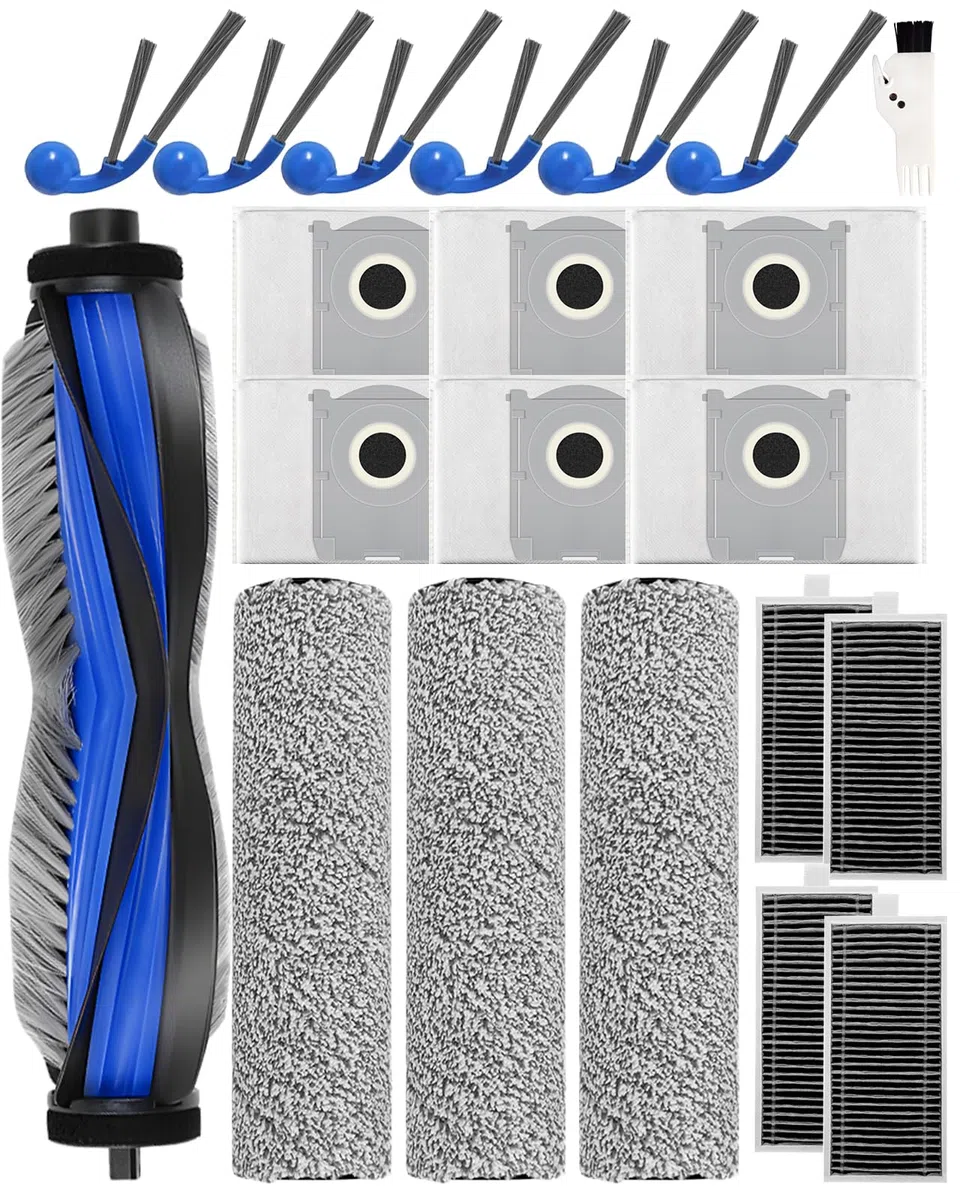 T80 Omni Ricambi Kit di 21 Accessori di ricambio per Ecovacs Deebot T80 OMNI(Non per T80S OMNI) - 1 Spazzola Principale, 3 Rulli Per Spazzole Mop, 6 Sacchetti, 4 Filtri, 6 Spazzole Laterali