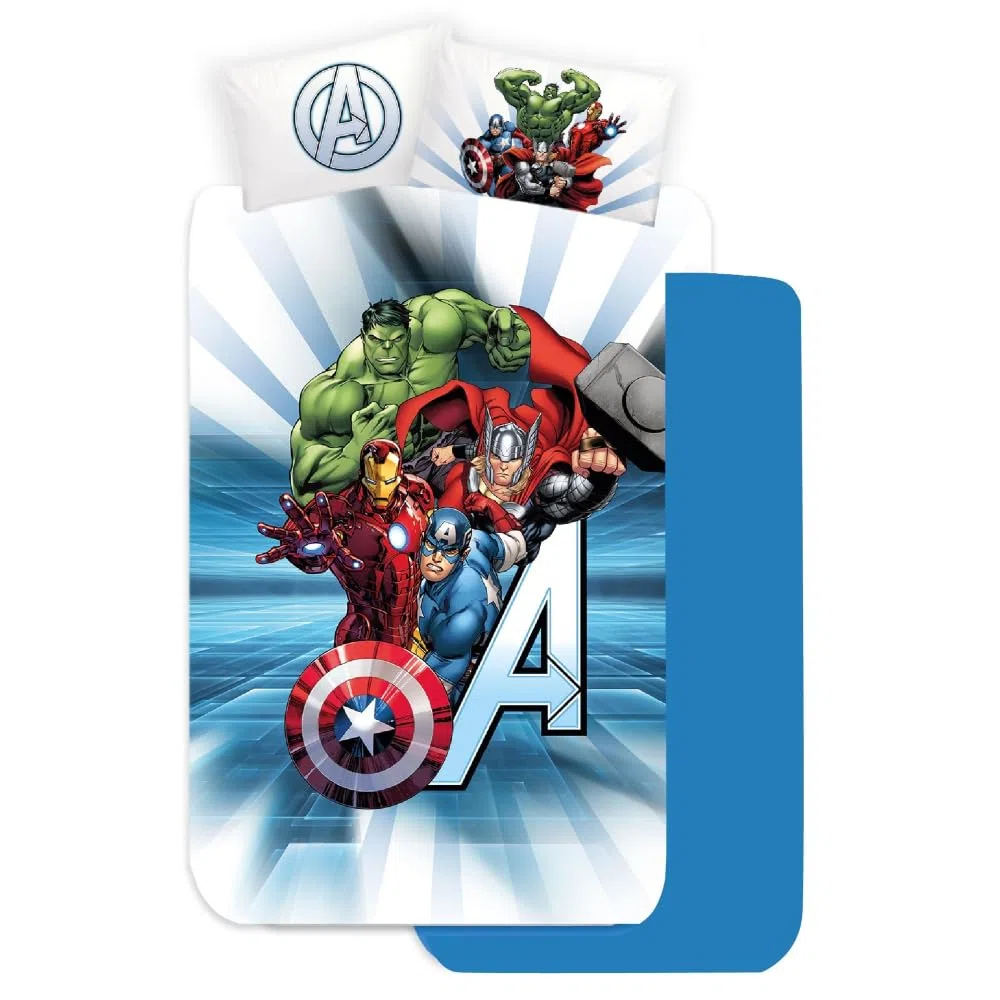 completo lenzuola per bambini 3 pezzi avengers marvel per letto una piazza e mezza lenzuola in 100% cotone