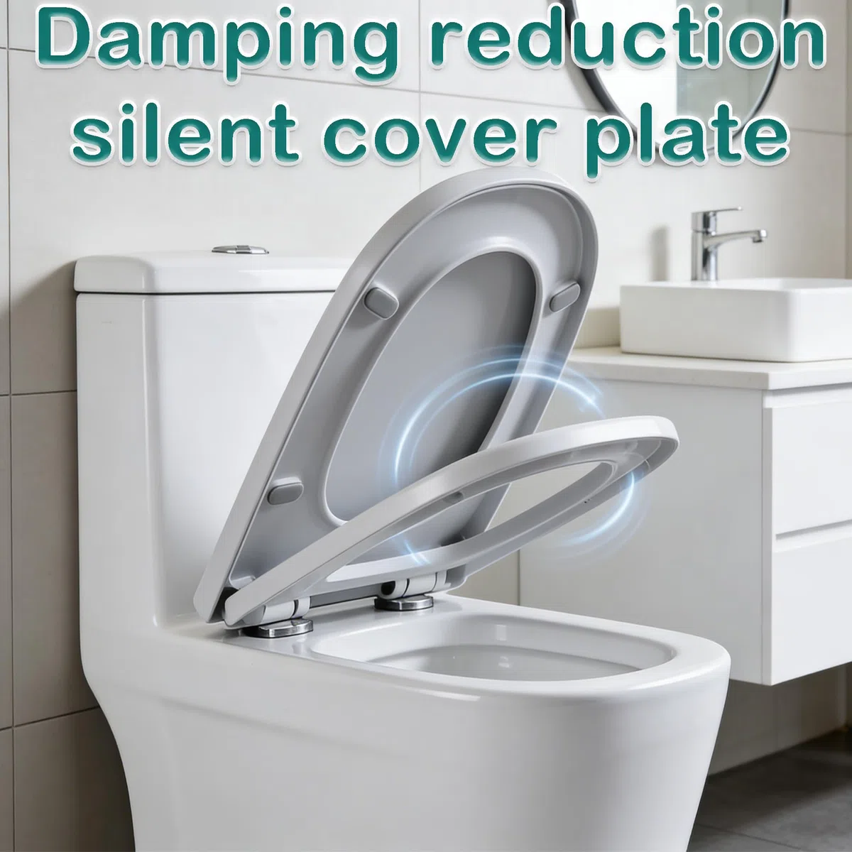 Sedile WC, Tavoletta Wc Quadrata Con Funzione Di Sgancio Rapido, Antibatterico & Non Ingiallisce, Copriwater Con Chiusura Rallentata, Asse Wc Facile Da Installare, Facile Da Pulire