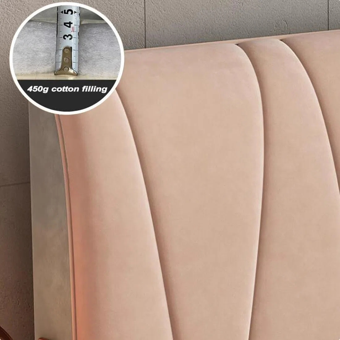 Copertura Testiera Letto Matrimoniale Singolo Imbottito Crema Bianco,Copri Testiera Letto Matrimoniale In Tessuto Elasticizzato Lavabile Velluto Fodere Per Testata Letto ( Color : Cream white , Size :