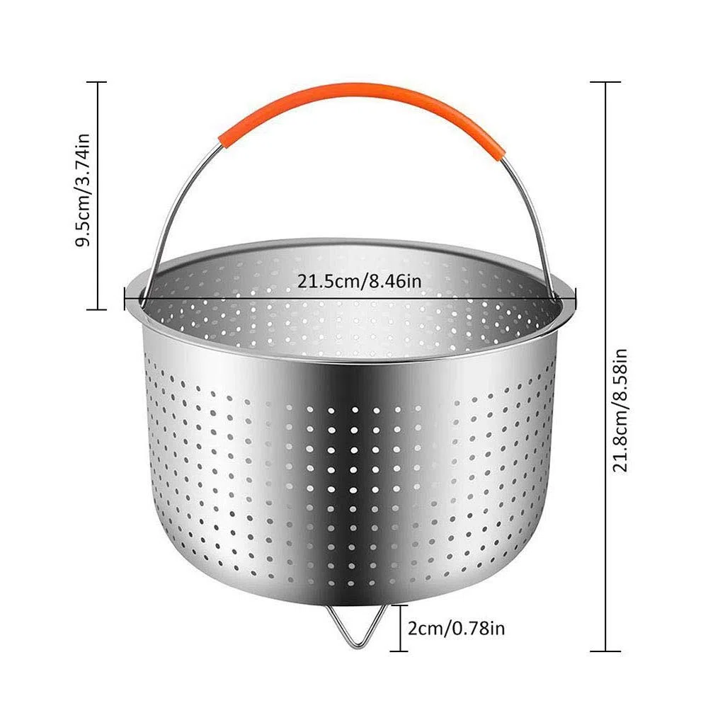 Multifunzione a Vapore Cesto pentola a Pressione, Cottura a Vapore con Egg Steamer Rack Inox 304 Cestello a Vapore Pentola a Pressione Cucina Anti-scottatura a Vapore Multifunzionale per Cucina
