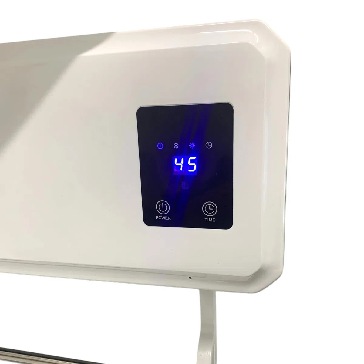 Stufa Elettrica a Parete Termoventilatore 2000W Aria Calda Fresca con Telecomando Timer 12H Display LCD Digitale Caldobagno Elettrico a Basso Consumo con Supporto Asciugamani/stendino integrato