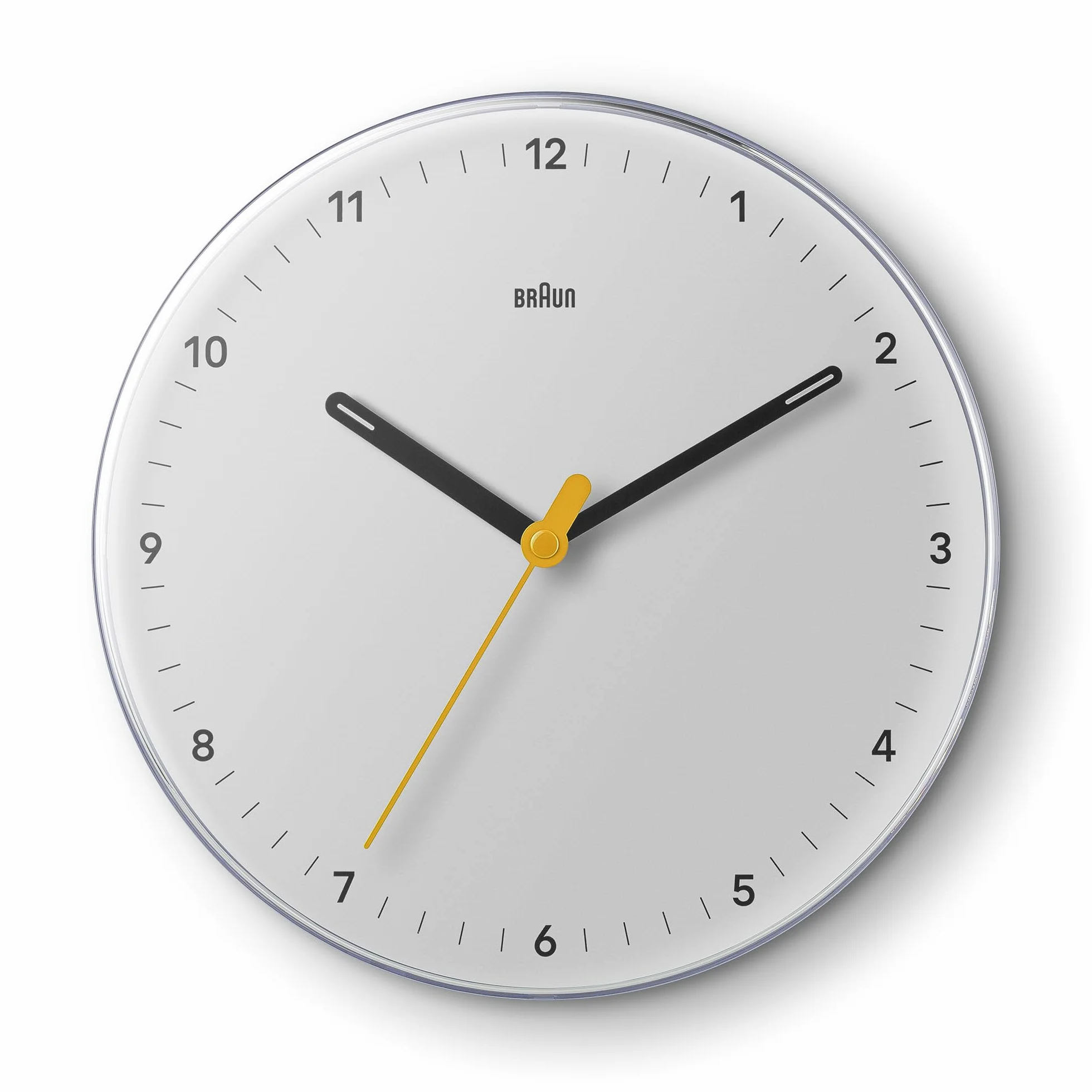 Braun Orologio da parete analogico classico con movimento al quarzo silenzioso di facile lettura, diametro 23 cm, bianco, modello BC26W.