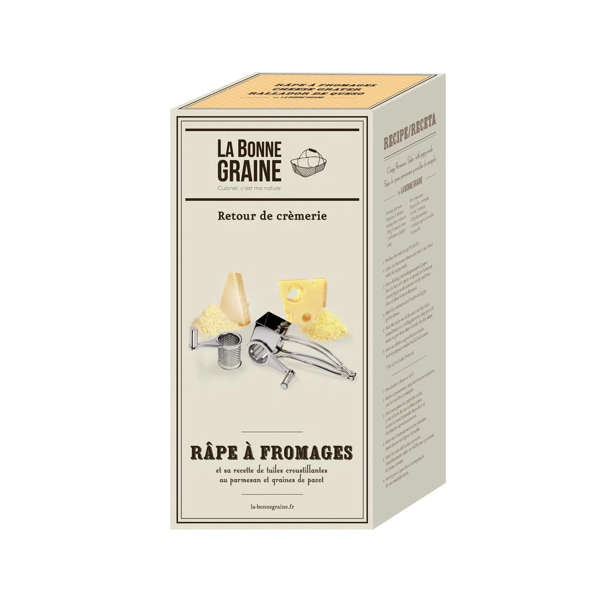 La Bonne Graine N3009X-2 - Grattugia a manovella in Acciaio Inox, con 2 Inserti