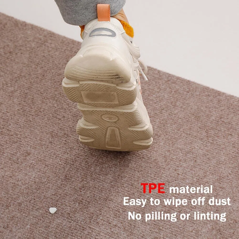 Grande tappetino per sedia da ufficio, moquette e protezione per pavimenti in legno duro, spessore 6 mm, antiscivolo, per sedie rotolanti, tappeto per pavimenti in legno (beige, 100 x 150 cm)