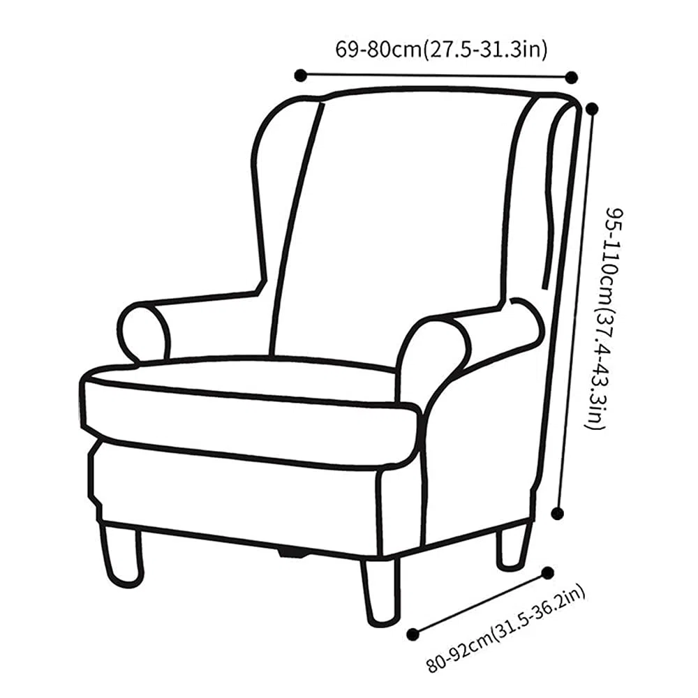 Copripoltrona con Orecchie stampate Copripoltrona a orecchio elasticizzata 1 posto Fodera per sedia a orecchio in 2 pezzi Fruttuoso
