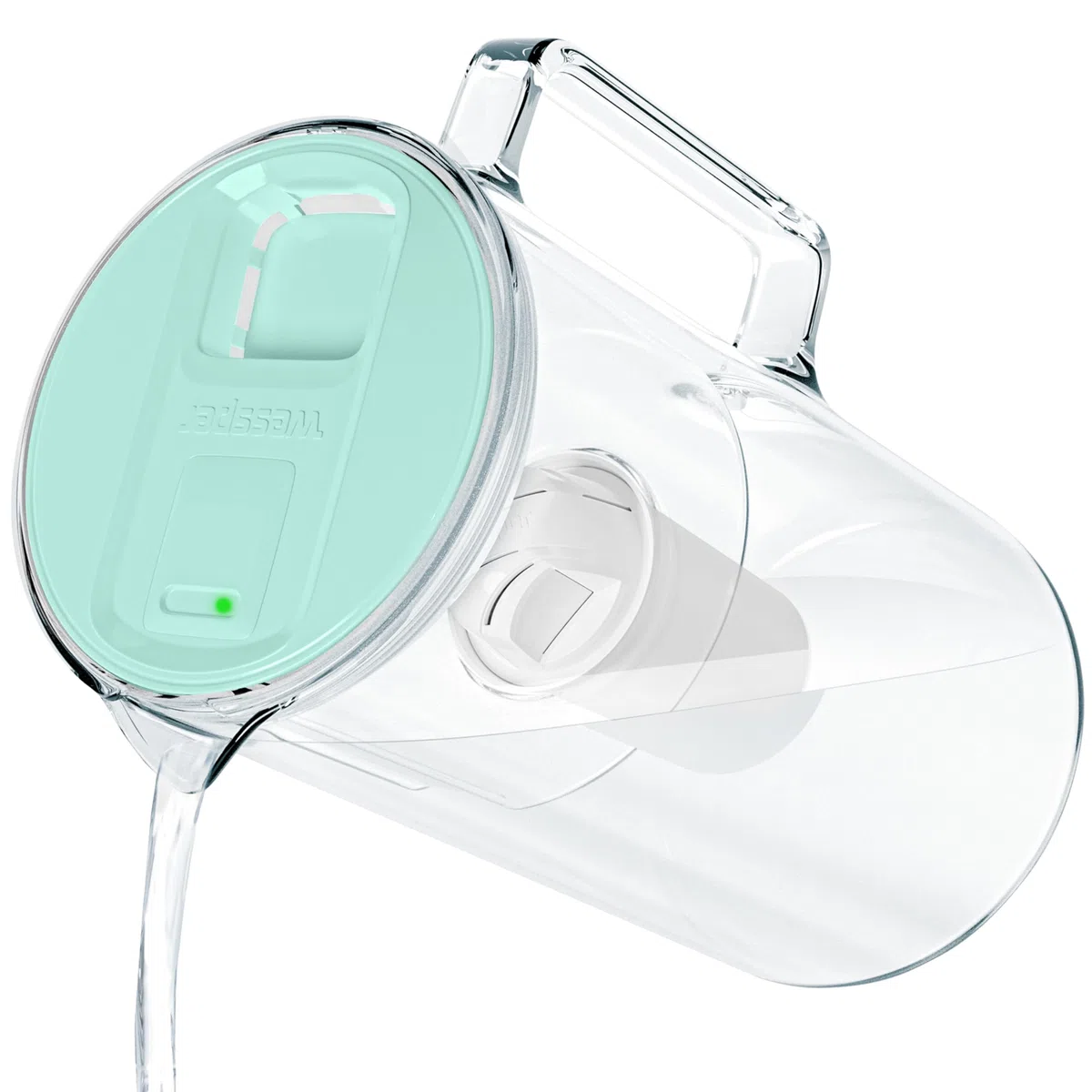 Wessper Caraffa Filtrante in Vetro da 3 L con Contafiltri, brocca con Cartucce Filtranti per Acqua Potabile BPA FREE, Bollitore con Filtro a Carboni Attivi - Mente