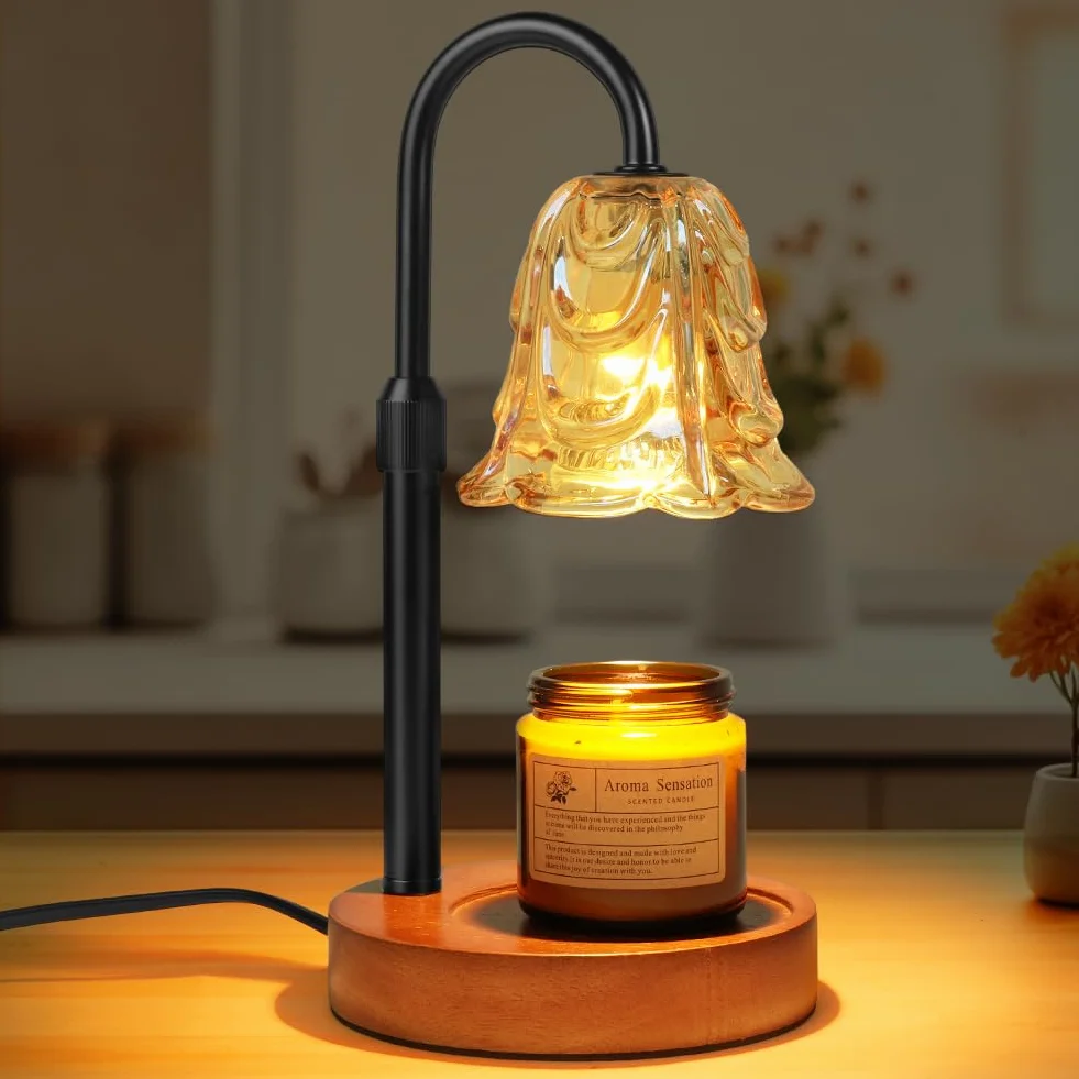 Vicloon Lampada Scalda Candela, Lampada profumata con Timer e Dimmer, Lampade Aroma Diffusore Elettrica, Altezza Regolabile, Candle Warmer Lamp con 2 Lampadine, Casa, Camera da Letto, Regalo Donna