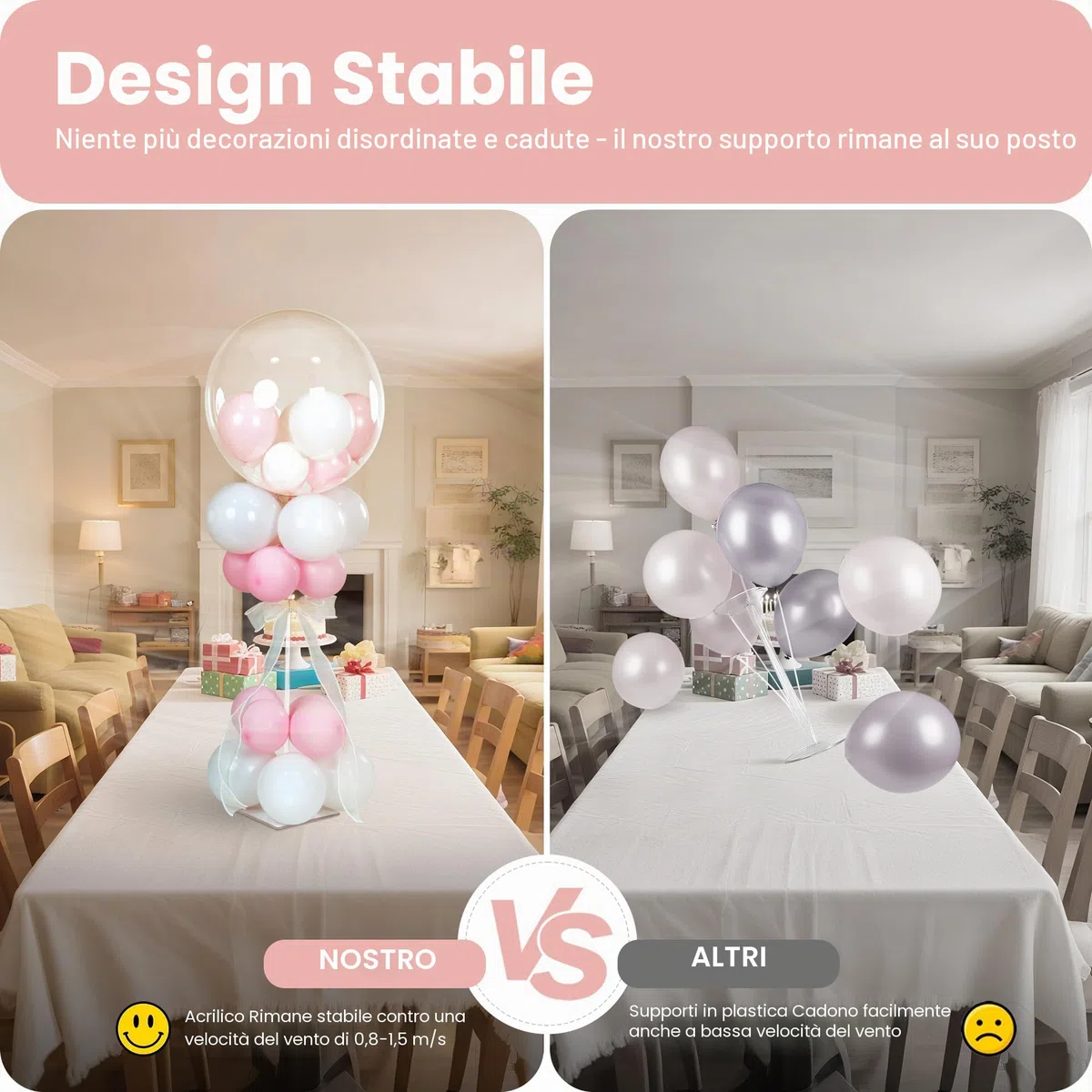 YALLOVE Supporto per Palloncini in Acrilico per Tavolo Altezza Regolabile 40cm 60cm Supporto per Bastoncini di Palloncini con Base per Decorazioni Tavolo Pavimento Matrimoni Compleanni Feste, 4 Pezzi