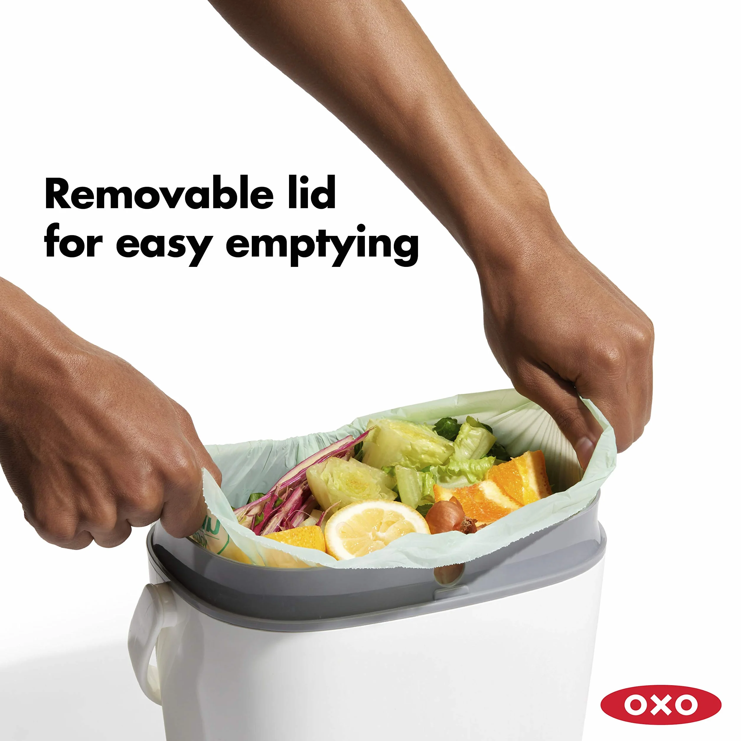 OXO Good Grips Contenitore da Cucina per Compost, Bianco/Grigio, 6.6 L