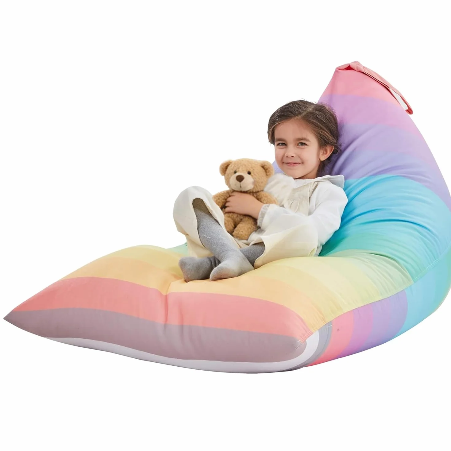 Poltrona a sacco portaoggetti, da riempire, motivo animali, solo fodera, per bambini e adulti, extra large, senza imbottitura, riporre organizzare peluche, in tela di prima qualità