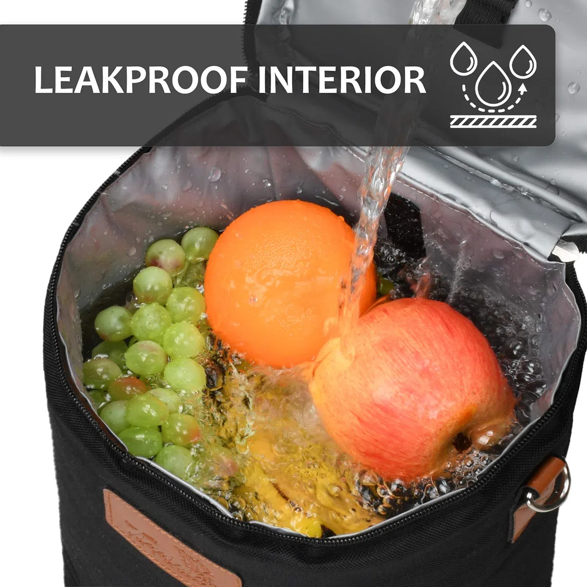 Kato Tirrinia 4 bottiglie di gelato, borsa per vino isolata, borsa per vino portatile con cinghia, per feste di picnic, BYOB, ristorante, degustazione di vino, nero, 21 × 18 × 31 cm